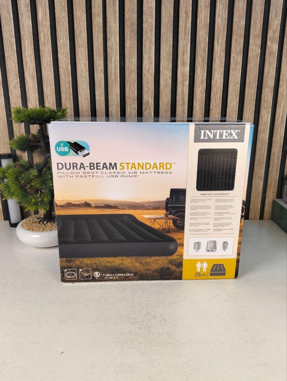 Matelas Gonflable 2 Places XXL avec Pompe Électrique USB INTEX 66129CC 203x183cm - فرشة الهواء المنفوخ لشخصين مع مضخة ذكية - Camping et Randonnée - صورة حقيقية 13