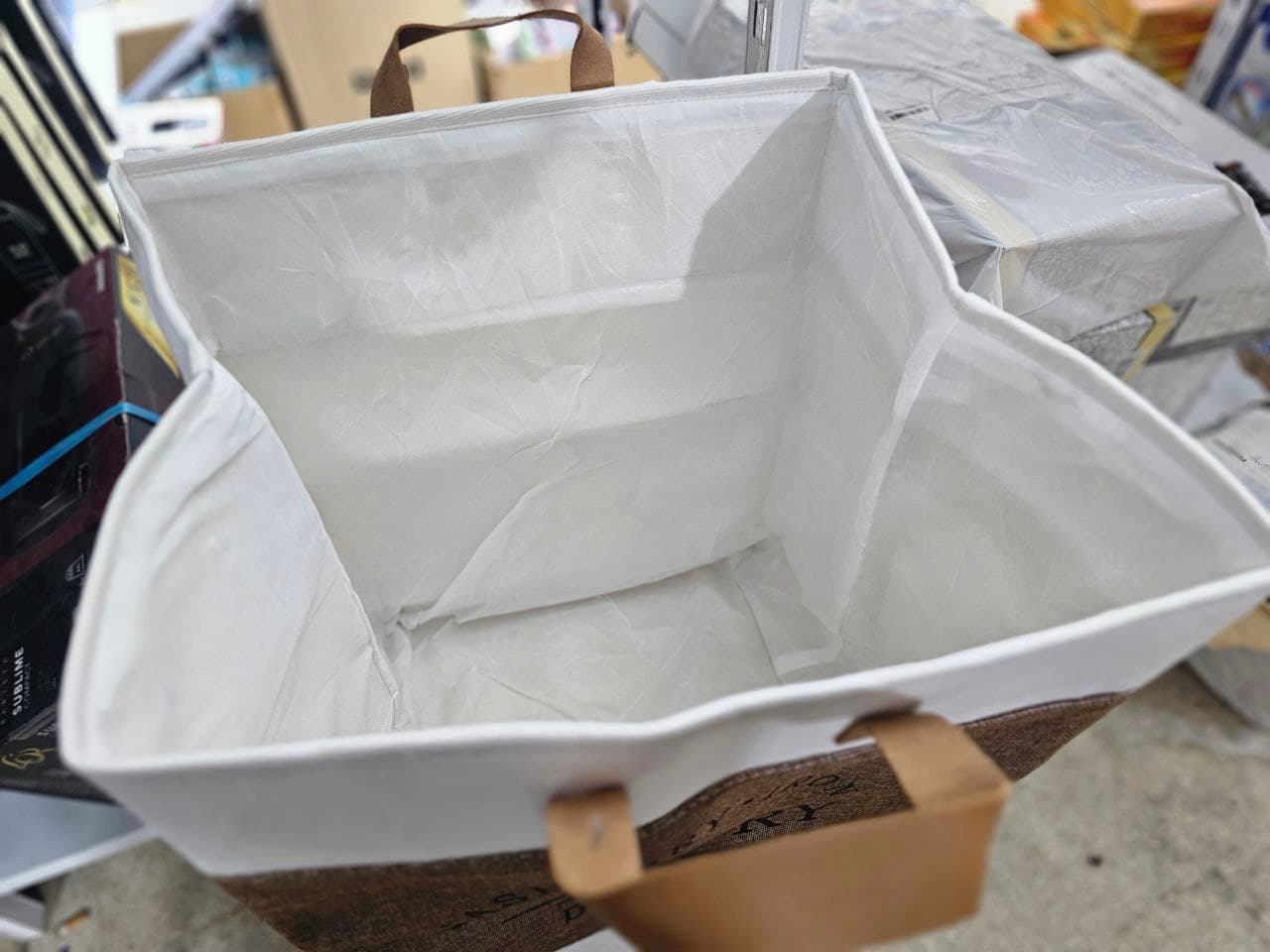 Grand panier à linge pliable en tissu domestique, rangement pour vêtements et jouets, grande capacité — صورة حقيقية 9