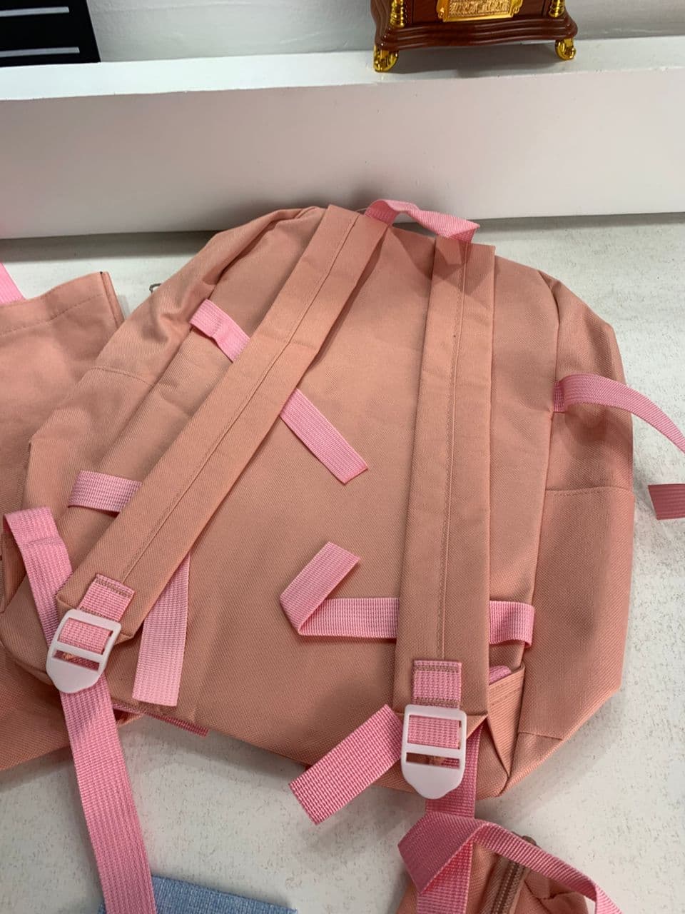 Ensemble de sacs d’école Kawai pour adolescents 5Pcs CLBD V2 Rose – محفظة 5 قطع كاواي وردي — صورة حقيقية 7