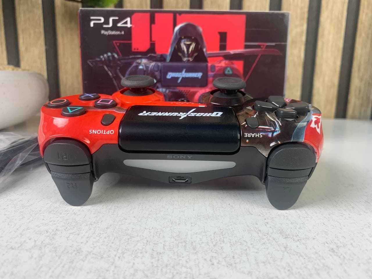 يد تحكم لاسلكية PS4 | SONY DualShock High Copy | Edition Ghost Runner — صورة حقيقية 6