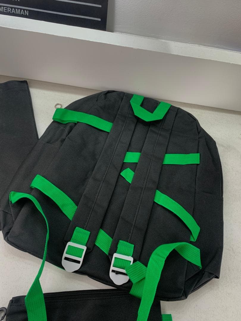 Ensemble de sacs d’école Kawai pour adolescents 4Pcs V3 CLBD Noir – محفظة 4 قطع كاواي أسود — صورة حقيقية 6