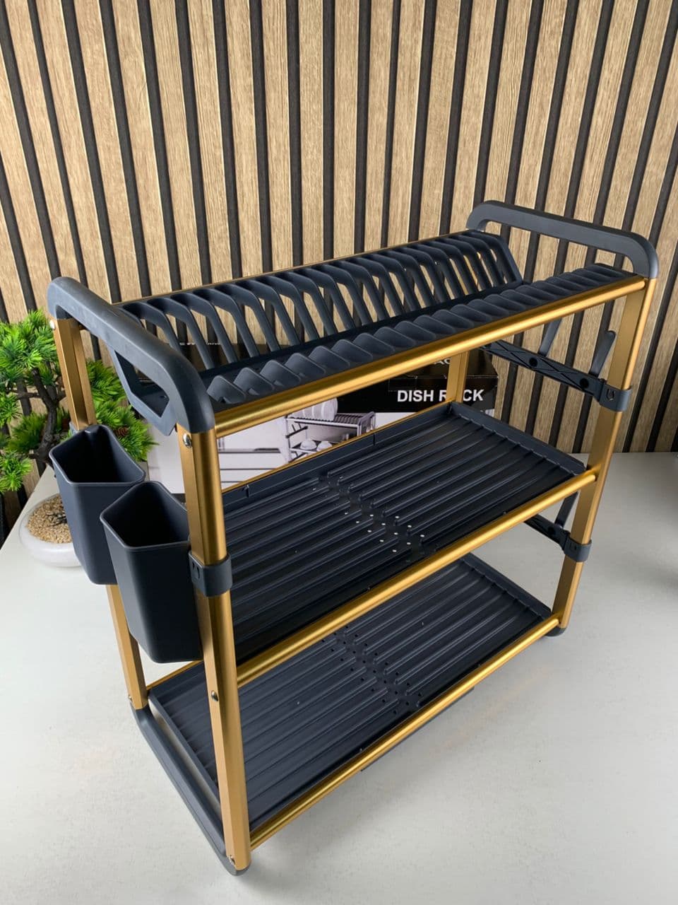 Egouttoir à Vaisselle en Aluminium de Haute Qualité 3 étages SX-841 – منظم أواني الغسيل — صورة حقيقية 8