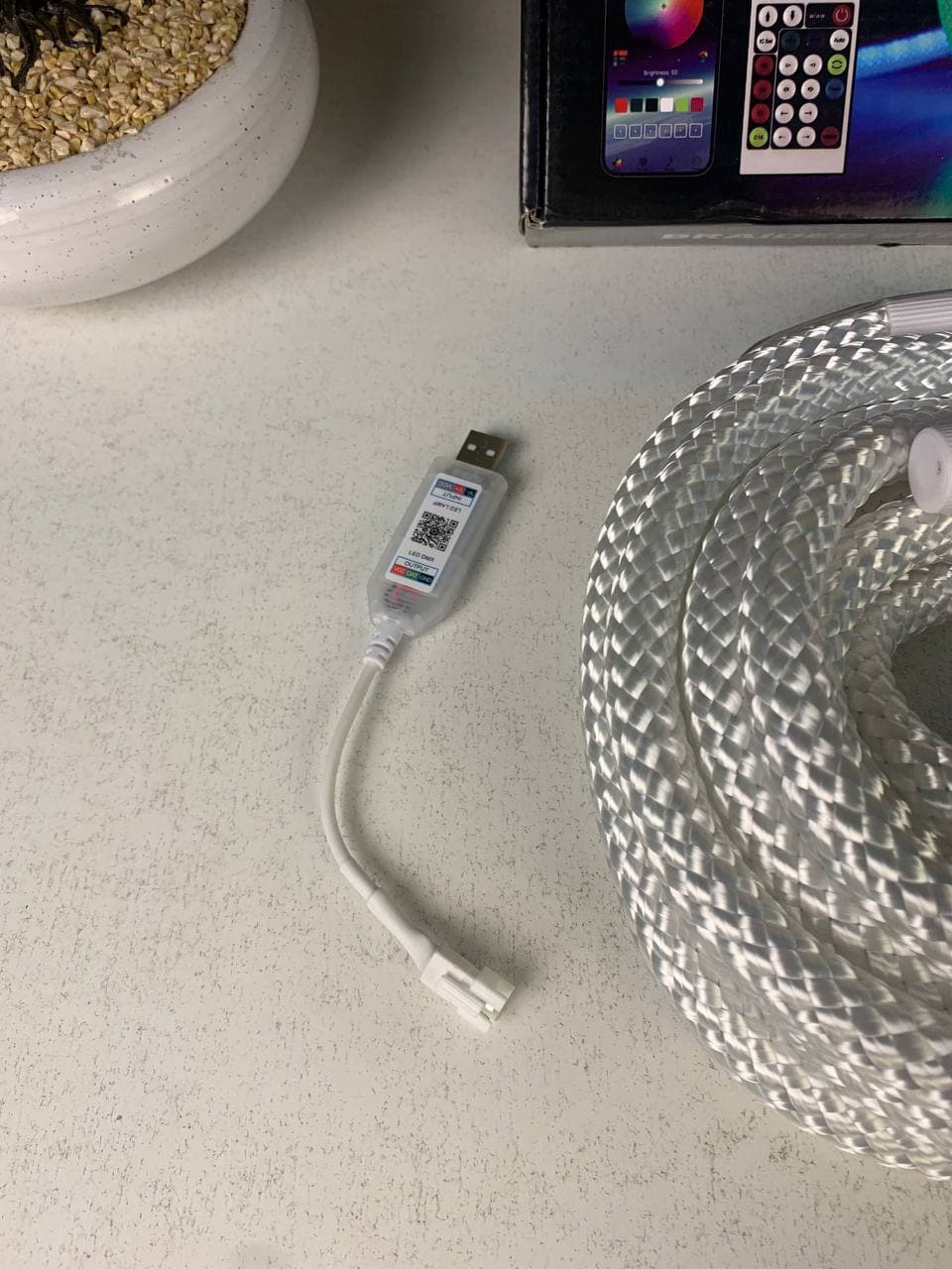 شريط إضاءة ملونة 360° | Bande LED Tube App Control | 5m USB 5V — صورة حقيقية 10