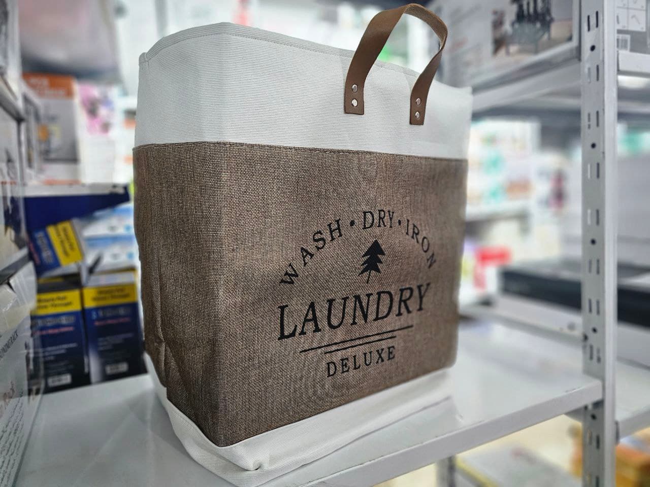 Grand panier à linge pliable en tissu domestique, rangement pour vêtements et jouets, grande capacité — صورة حقيقية 8