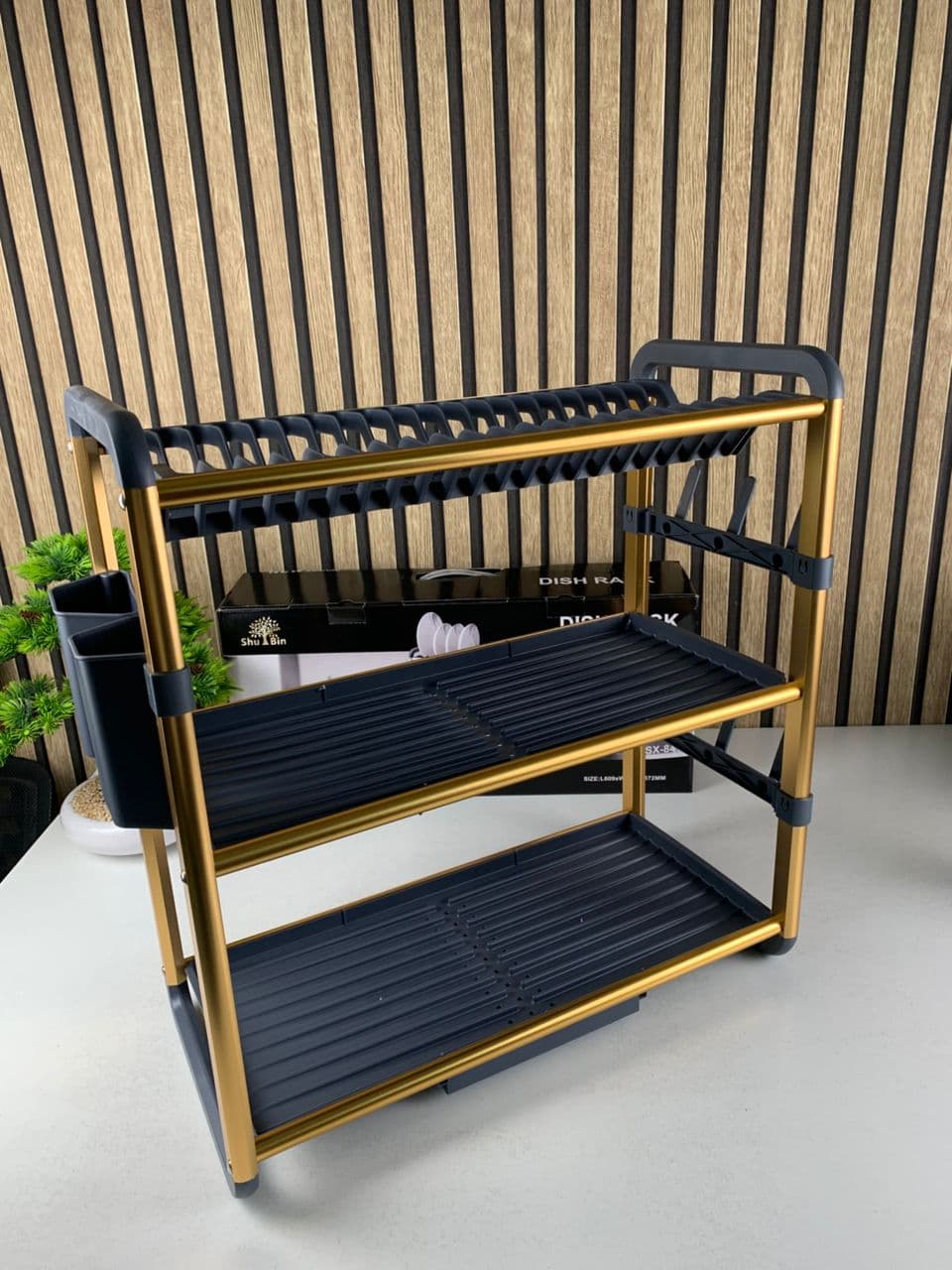 Egouttoir à Vaisselle en Aluminium de Haute Qualité 3 étages SX-841 – منظم أواني الغسيل — صورة حقيقية 10