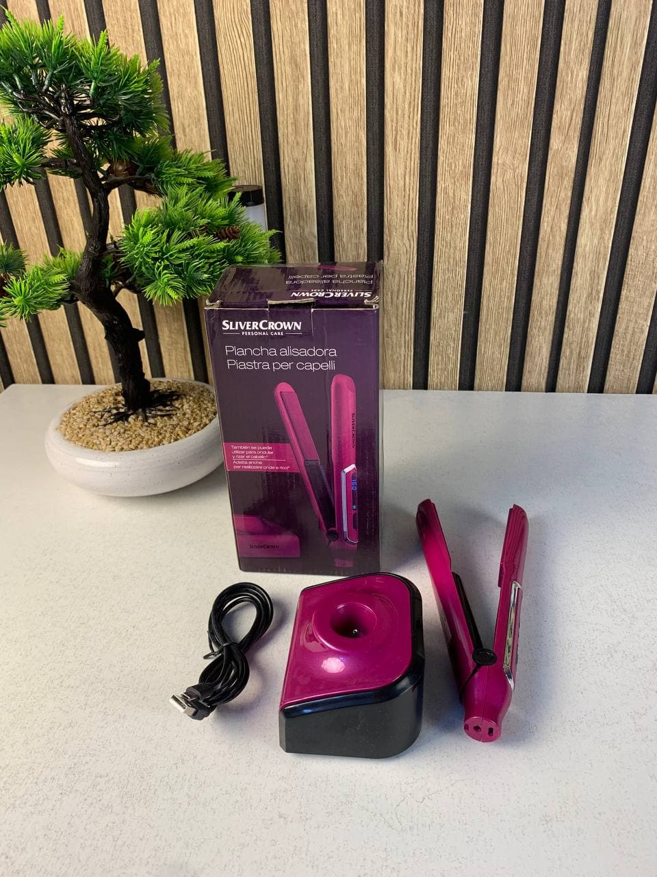مكواة شعر لاسلكية | Mini Lisseur USB Rechargeable | 2 في 1 مع قاعدة — صورة حقيقية 10