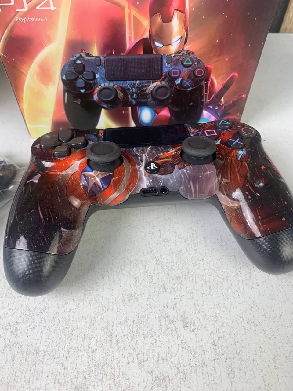 يد تحكم لاسلكية PS4 | SONY DualShock High Copy | Edition Captain America — صورة حقيقية 8