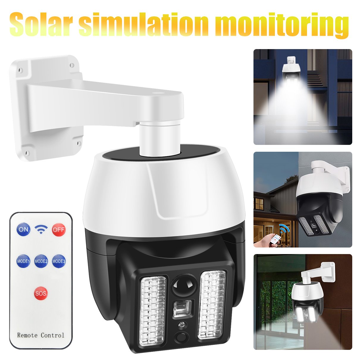 0-3.jpg Lampes Solaires d'Extérieur avec Détecteur de Mouvement Forme De Caméra v4 - الصورة 1