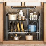 Organisateur Sous Évier Extensible de Cuisine 2 Niveaux Réglable – منظم أغراض في المطبخ