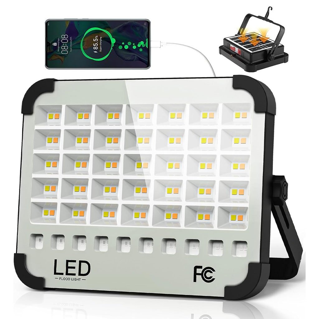 BYZ300W-cnc-1.jpg Lampe Solaire Rechargeable LED 300 W Portable et Magnétique 26000LM – مصباح محمول قابل للشحن بالطاقة الشمسية - الصورة 1