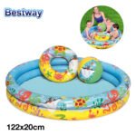 Piscine Ronde Gonflable Avec Bouée Et Ballon De Plage 122 x 20 cm Bestway #51124
