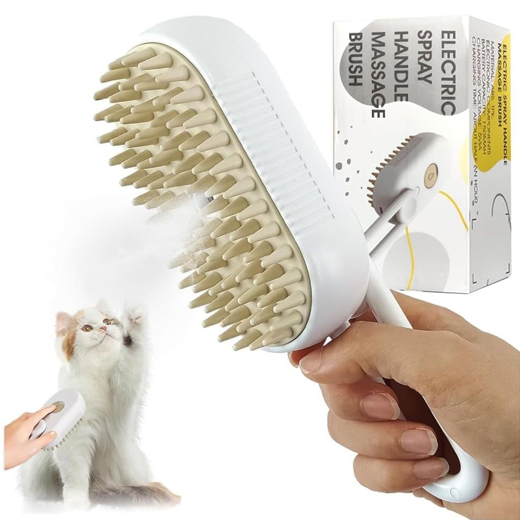 Brush-Vapo-cnc-1.jpg Brosse à vapeur pour chat autonettoyante 3en1 – فرشة تنظيف القطط - الصورة 1