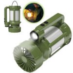 Lanterne de camping LED Rechargeable avec Ventilateur et 4 modes d’éclairage – مصباح ومروحة محمولة