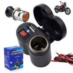 Chargeur USB 12 V pour guidon de moto avec prise allume-cig–are – مقبس طاقة لدرجات النارية