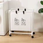 Panier à linge sur roulettes pour vêtements sales en salle de bain – سلة تجميع الملابس الغسيل