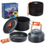 Ensemble de cuisine portable en alliage d’aluminium pour camping – طقم أدوات الطبخ للتخييم