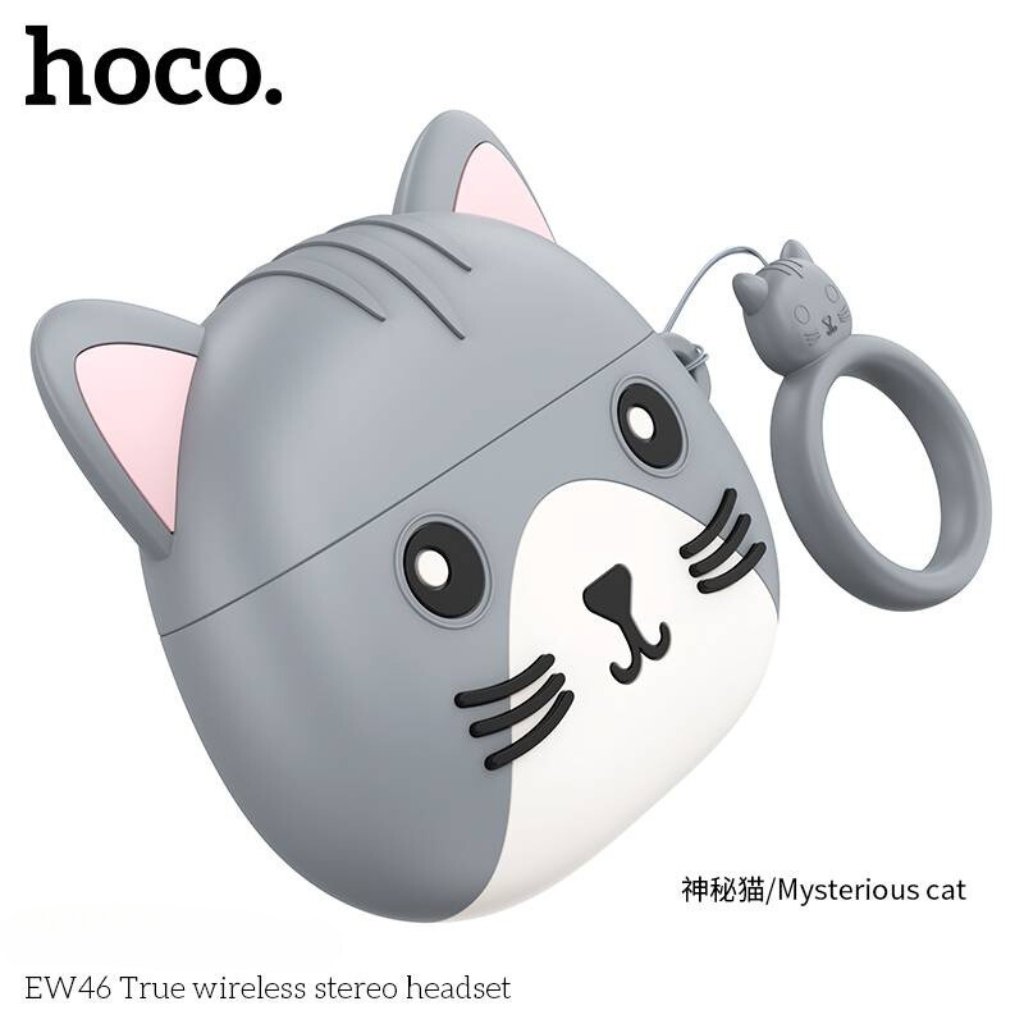 xr:d:DAF5eAVh-7o:30,j:5369831800994681349,t:24011110 Hoco Écouteurs Sans Fil Bluetooth 5.3 + Case Forme De Chat TWS EW 46 - الصورة 1