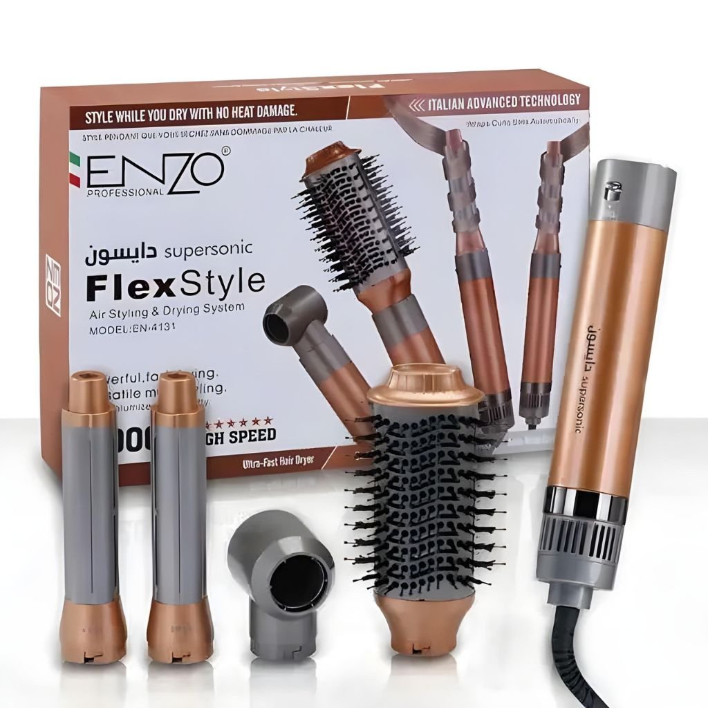 En-4131-CNC-2.jpg ENZO PROFESSIONAL Brosse Coiffante Multifonctionnelle 4 en 1 – فرشاة تصفيف الشعر متعددة الوظائف - الصورة 1