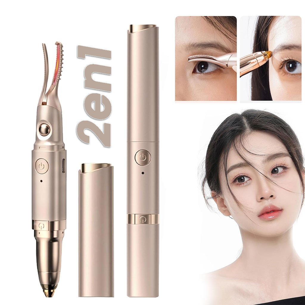 Eyelashes-Curler-cnc-1-1.jpg Recourbe-cils chauffant et tondeuse à sourcils 2 en 1 – جهاز تقويم الرموش - الصورة 1