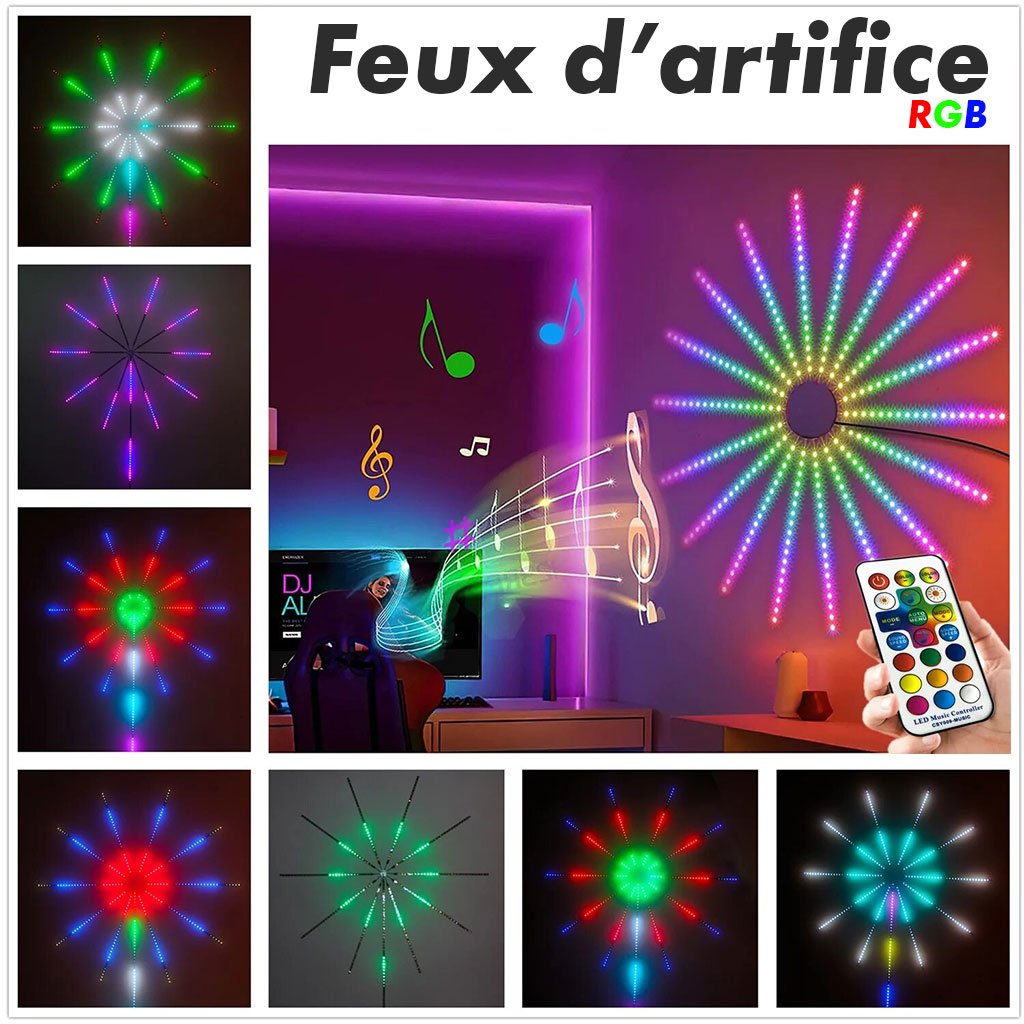 FEUX-RGB.jpg feux d’artifice App Smart Control IC Led RGB Light décoration de la maison - الصورة 1