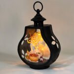 Lanterne Décorative Ramadan Mubarak Veilleuse LED à Effet Flamme – فانوس مضيء مع خطاف لتزيين رمضان