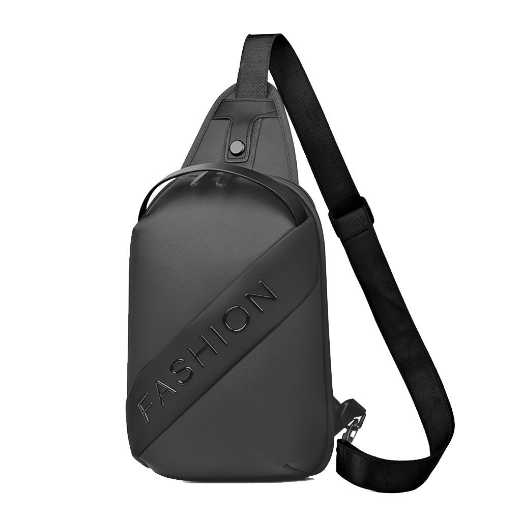 Fashion-Black-14-2.jpg Fashion Black Sac de poitrine décontracté pour hommes avec bandoulière LX068 - Gris - الصورة 1
