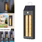 Lanterne Murale Solaire avec Lumière Colorées et Détecteur de Mouvements – مصباح خارجي يعمل بالطاقة الشمسية