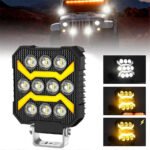 Phare LED Anti-brouillard 1PCS avec 5 Modes d’éclairage 12V-24V IP68 étanche – مصباح عالي السطوع للسيارات والدراجات النارية