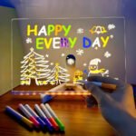 Tableau mémo LED lumineux avec stylo 7 couleurs et support – لوحة كتابة مضيئة للأطفال
