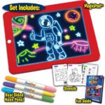 Tablette à dessin magique 3D avec lumière LED et stylo aquarelle – لوحة رسم ثلاثية الأبعاد مزودة بإضاءة أقلام مائية ملونة