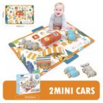 Tapis d’eveil circuit jungle avec 2 voiturettes 103 cm x 79 cm