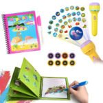 Pack Magic Book réutilisable avec des dessins animés + Projecteur enfants compacte 24 motifs