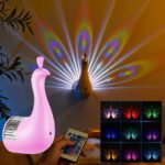 Applique murale en forme de paon 7 réglages de couleur avec télécommande – مصباح ديكور على شكل طائر الطاوس