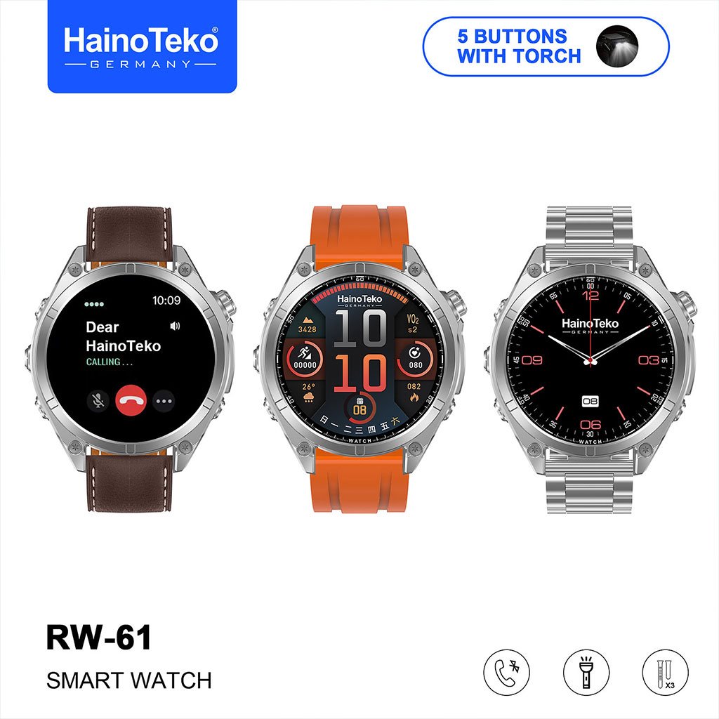 RW-61-CNC-2.jpg Smartwatch Haino Teko RW-61 avec écran AMOLED lampe de poche intégrée et 3 paires – ساعة ذكية أصلية - الصورة 1