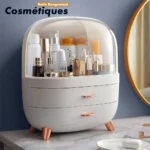 Boîte de rangement de maquillage, présentoir de rangement de cosmétiques avec tiroir