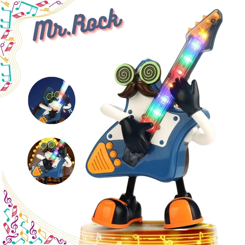 Robot-dansant-pour-enfants-Mr-rock-interactif-portable-lumieres-LED-musique-avec-Boutons-1.jpg Robot dansant pour enfants, Mr rock interactif portable, lumières LED, musique avec Boutons - الصورة 1