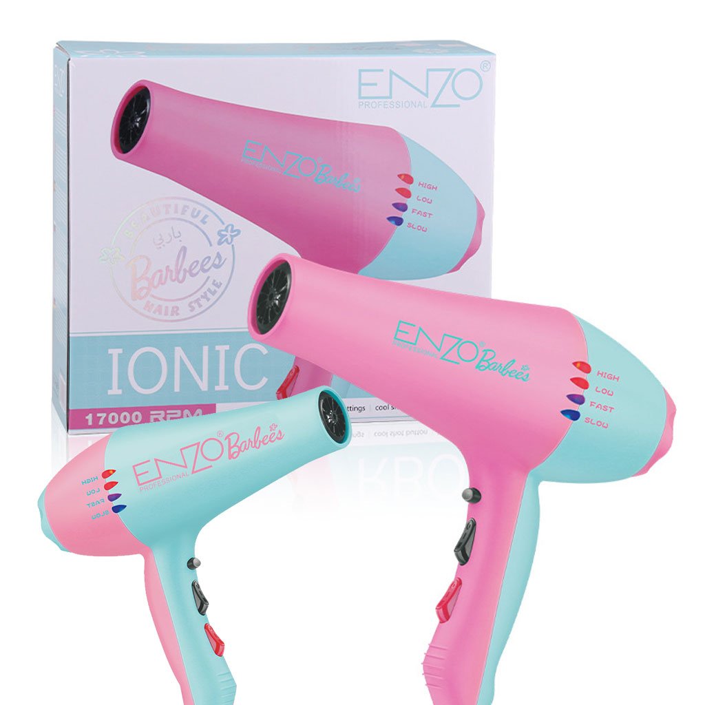 Sechoir-Barbie-cnc-2.jpg ENZO PROFESSIONAL Seche cheveux Ionic turbo 17000 RPM Edition Barbie - الصورة 1