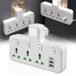 Multiprise Murale LED avec 2 ports USB-A et 1 port USB-C (charge rapide) – مقبس طاقة مقبس طاقة مع منافذ شحن