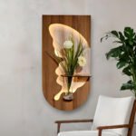 Panneau Mural Décoratif avec Éclairage LED Design Moderne en Bois V1