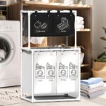 Grand Panier à Linge 4 Compartiments pour Ranger les Vêtements –