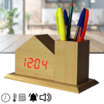 Digital Wooden Clock Sound Control VST-879