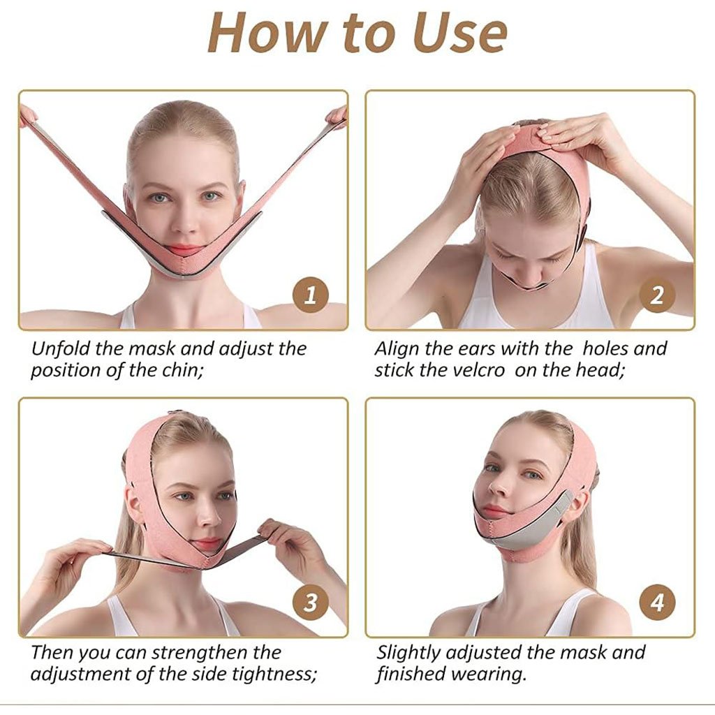 V-face-bandage-3-2.jpg Sangle de levage du visage avec double réduction de menton - الصورة 1