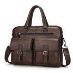 Cartable Homme en Simili Cuir Design Élégant Jeep Marron Foncé – حقيبة جلدية لون بني داكن