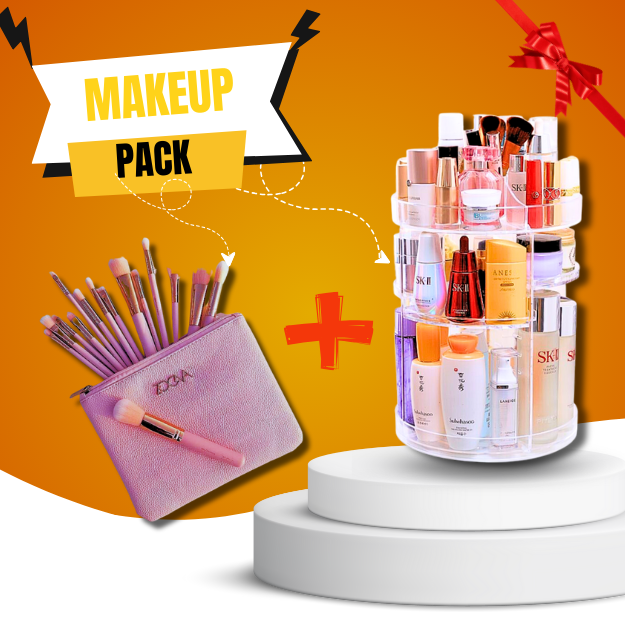 makeup-1.png Pack Spécial Organisateur de maquillage + Trousse de 15 Pinceaux zoeva professionnels - الصورة 1