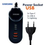 Power Socket Charge rapide Samsung, 25 W 5 Ports Type-C USB Lightning – مقبس شحن سريع سامسونغ