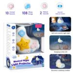 Projecteur veilleuse musicale avec télécommande pour bébé - جهاز عرض ضوئي ليلي موسيقي مع جهاز تحكم عن بعد للطفل