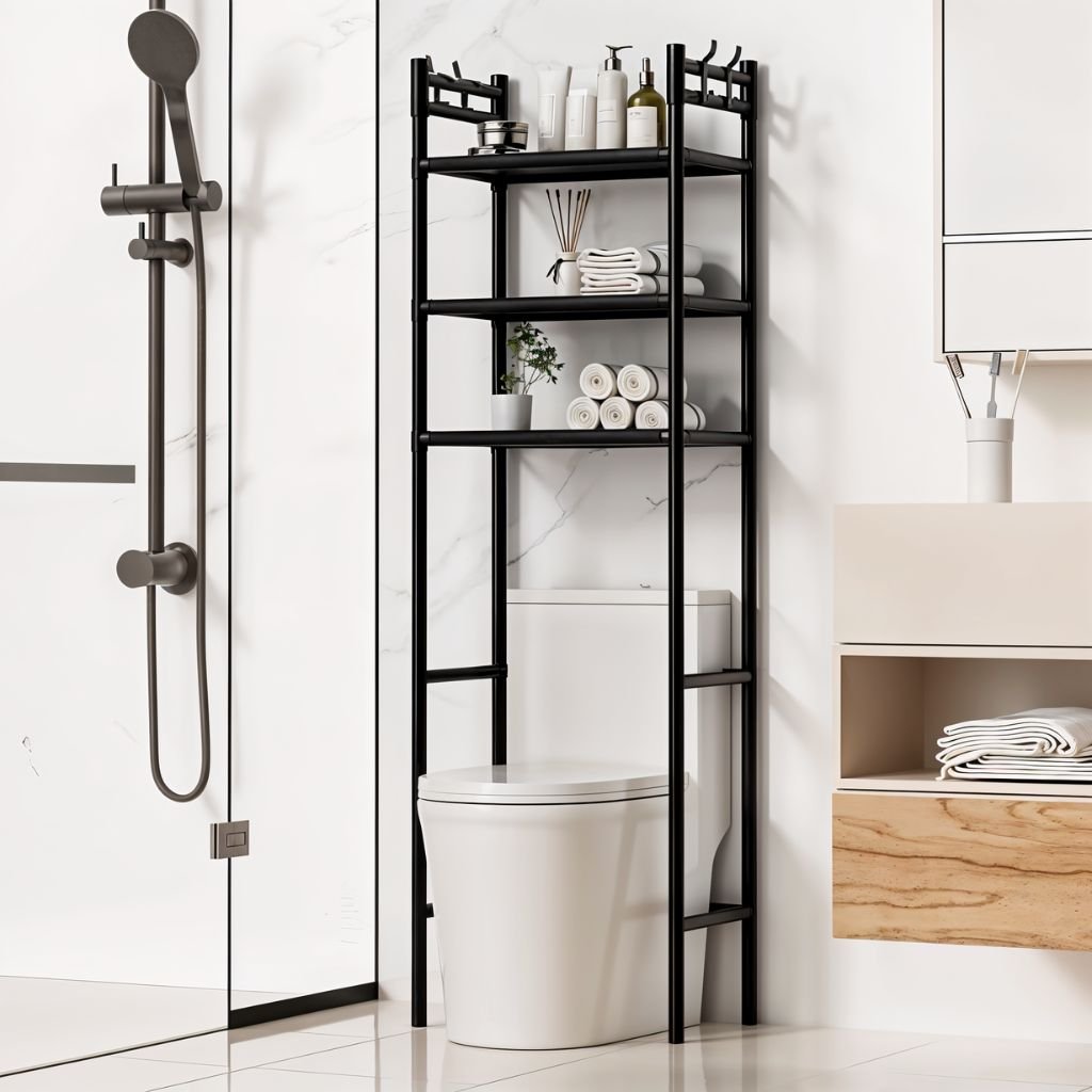 toiletrack3tier-CNC-2.jpg Étagère de Rangement Moderne sur Pied pour Toilettes 3 Tier – رف تخزين المرحاض - الصورة 1