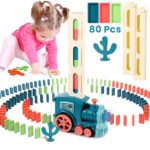 Train Automatique Dominos 80 Pièces Cadeau pour Garçons et Filles – لعبة قطار الدومينو
