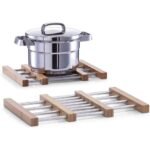 Dessous de Plat Extensible en Bambou et Acier Inoxydable – قاعدة أواني قابلة للتمديد