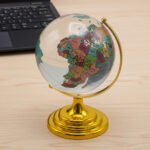 Globe en cristal décoratif rotatif parfait pour un bureau - كرة كريستالية بخريطة العالم